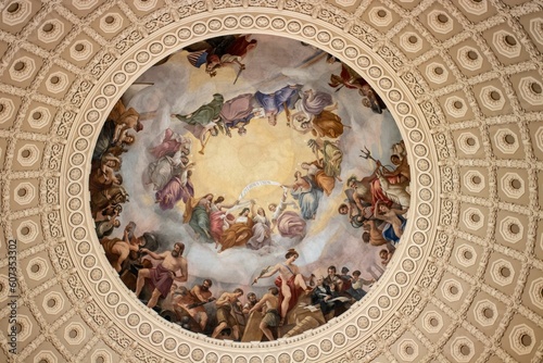Apotheosis of Washington on the dome in the rotunda of the United States Capitol Building