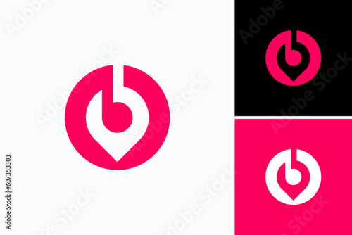 b with local pin logo vector premium template