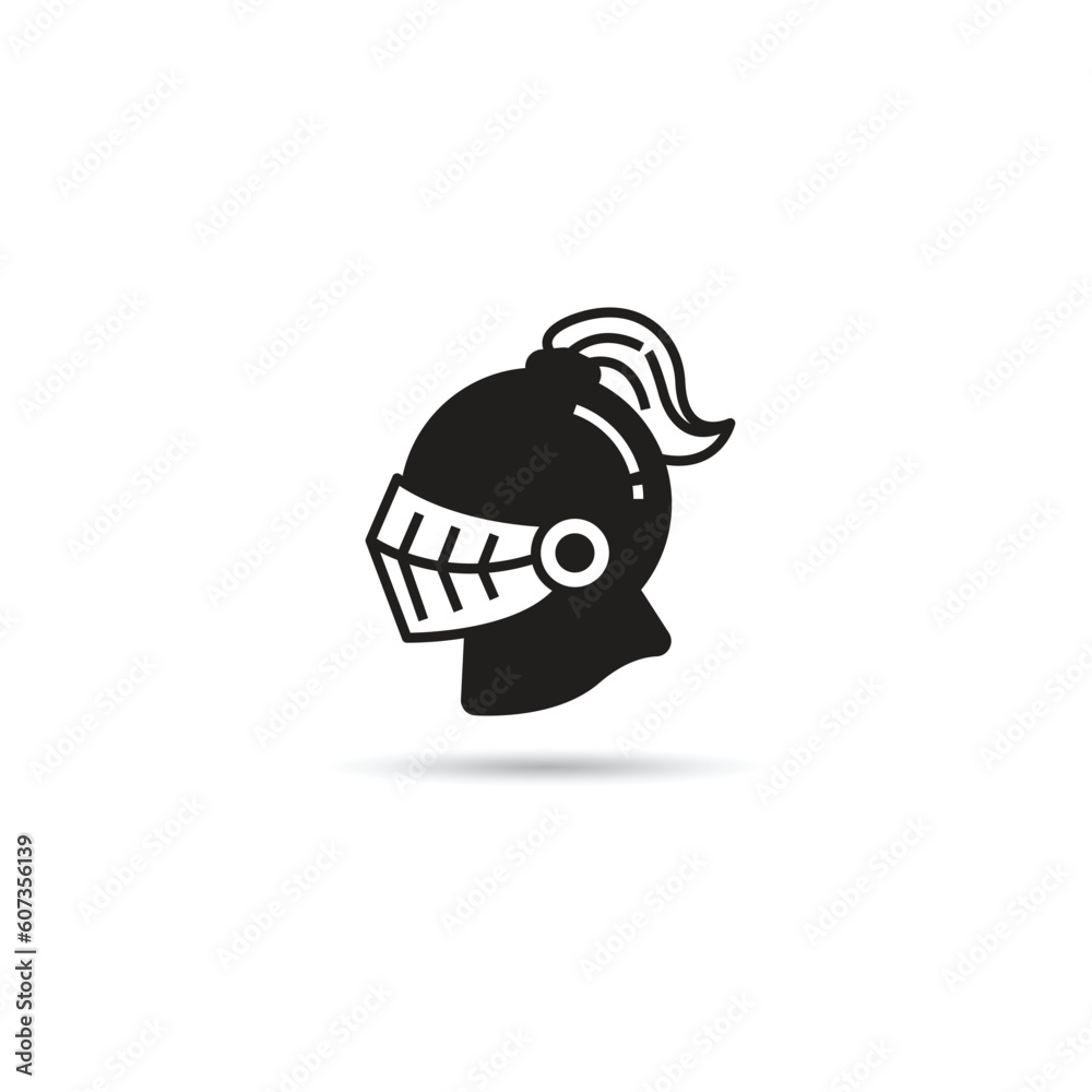Fototapeta premium warrior helmet icon on white background