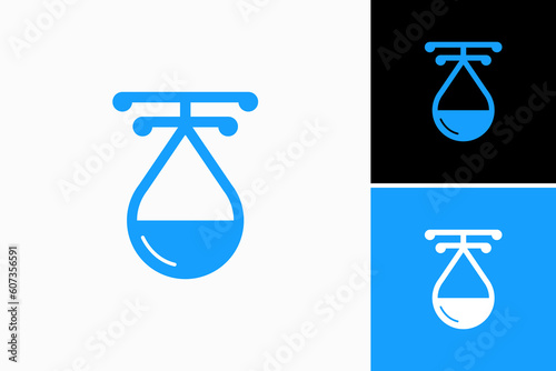 water drop and law pillar logo vector premium template