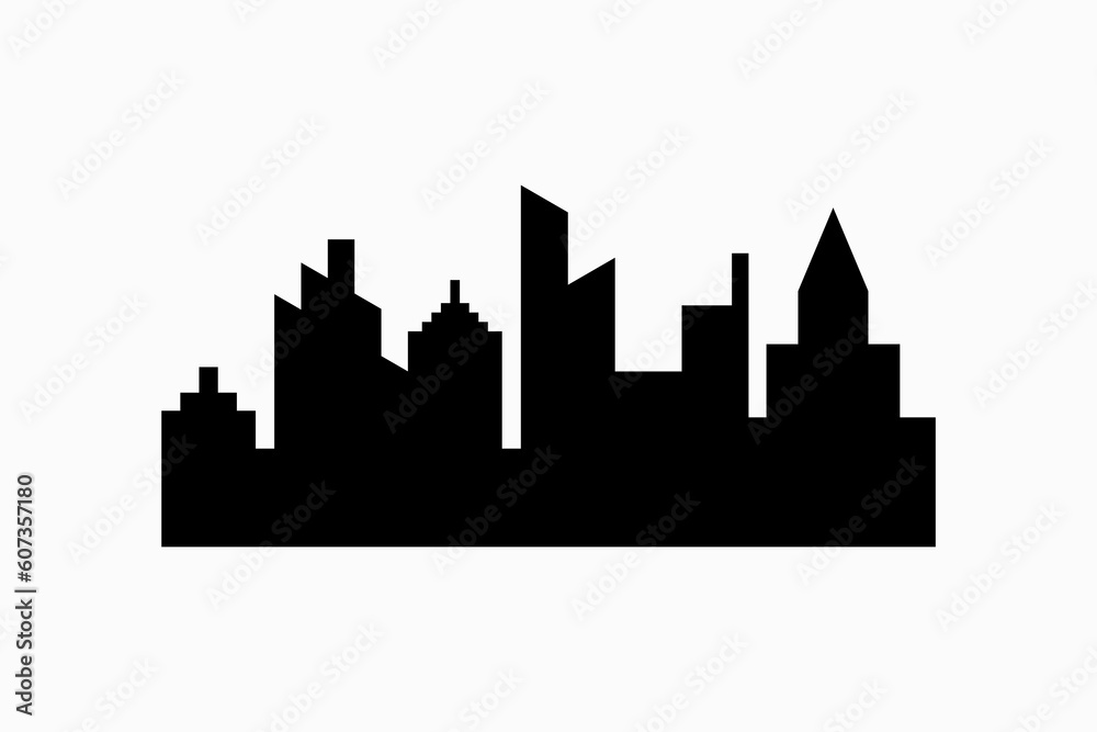 silhouette of urban buildings logo vector premium template