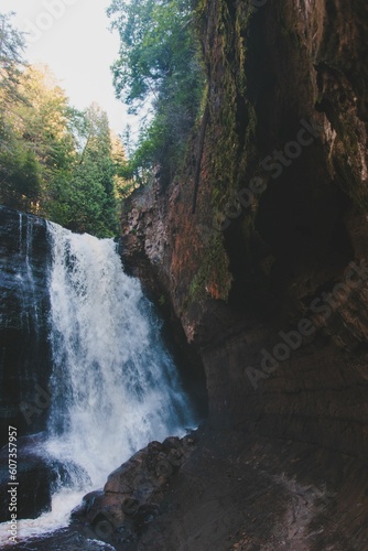 Vertical shot of a waterfall
