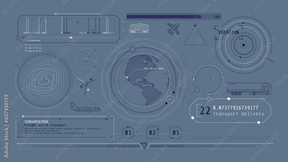 Animation of infographics about freight transportation on alpha channel. Animation of infographics about freight transportation on alpha channel.