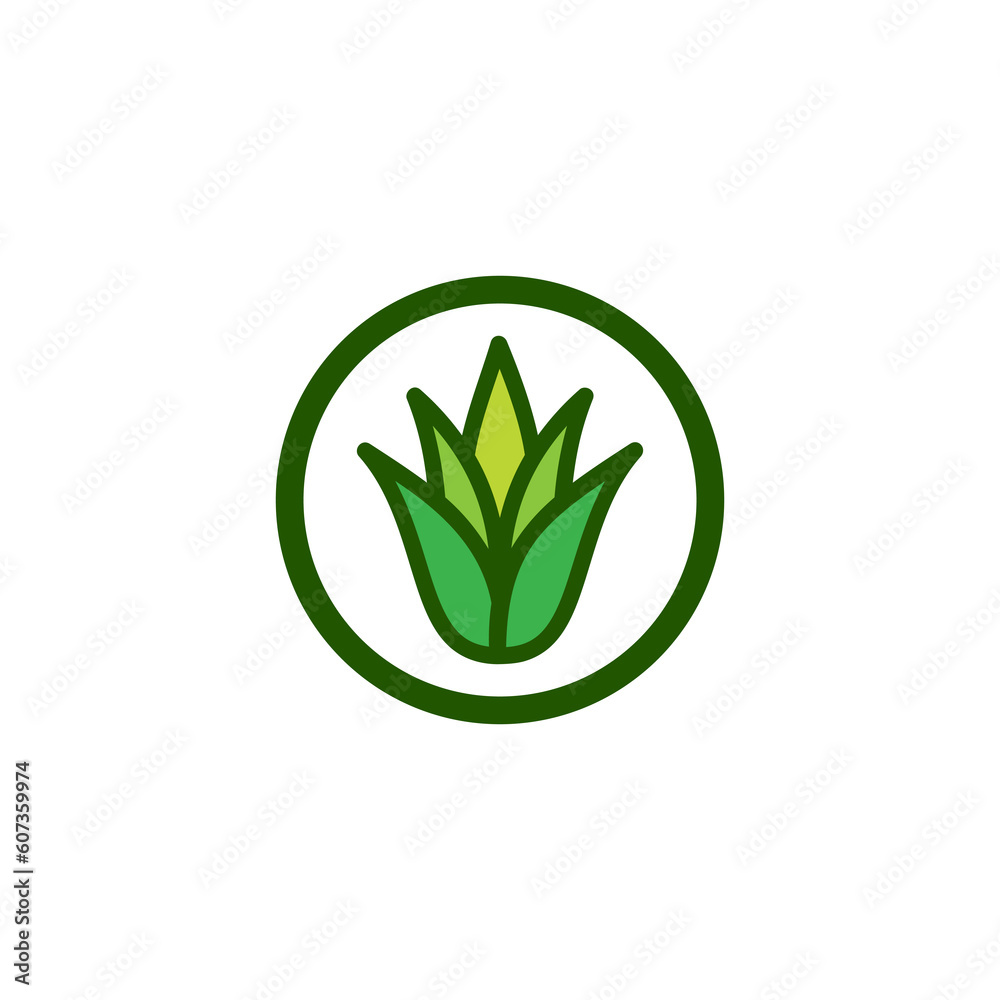 Vetor de Aloe Vera Icon or Aloe Vera Sign Vector Isolated in Flat Style ...