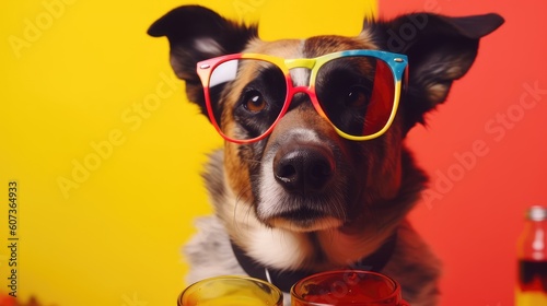 Cool dog with sunglasses