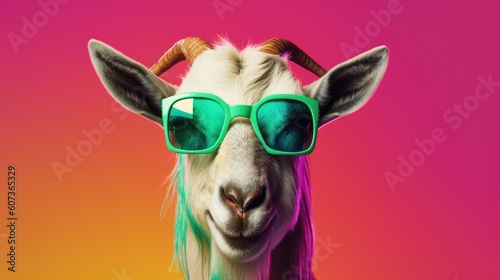 Cool goat with sunglasses © ZEKINDIGITAL