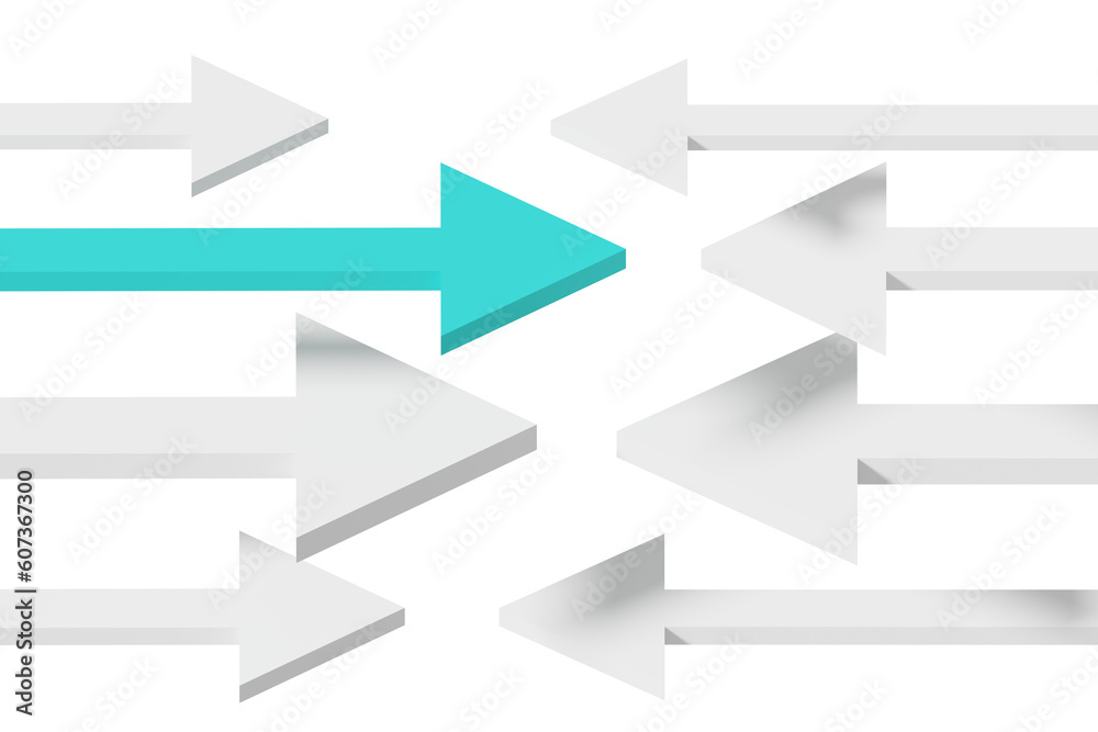 Multiple arrows pointing at each other. Concept for competition. Multiple arrows pointing at each other. Concept for competition.