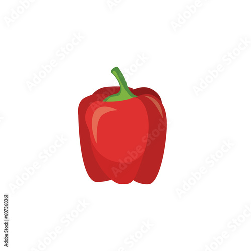 red bell pepper  Vector isolated white
