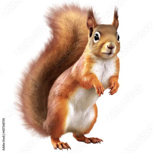 squirrel on a transparant background, PNG, Generative Ai photo