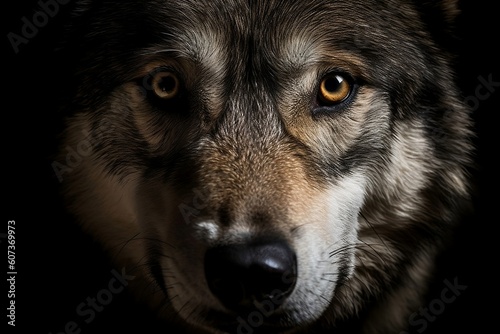 Plakat gray wolf portrait.