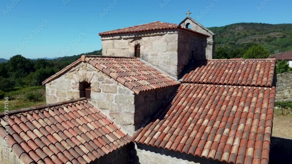 Santa Comba de Bande is a Mozarabic temple dating from the second half of the eighth century, located in the municipality of Bande in the province of Ourense. galicia, spain Santa Comba de Bande is a Mozarabic temple dating from the second half of the eighth century, located in the municipality of Bande in the province of Ourense. galicia, spain