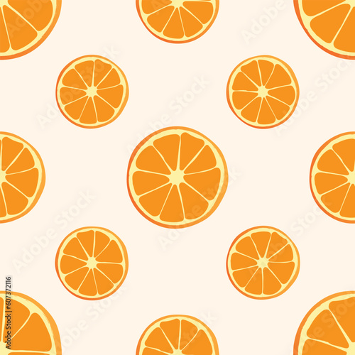 Semaless orange pattern for packages. Oranges vector pattern.