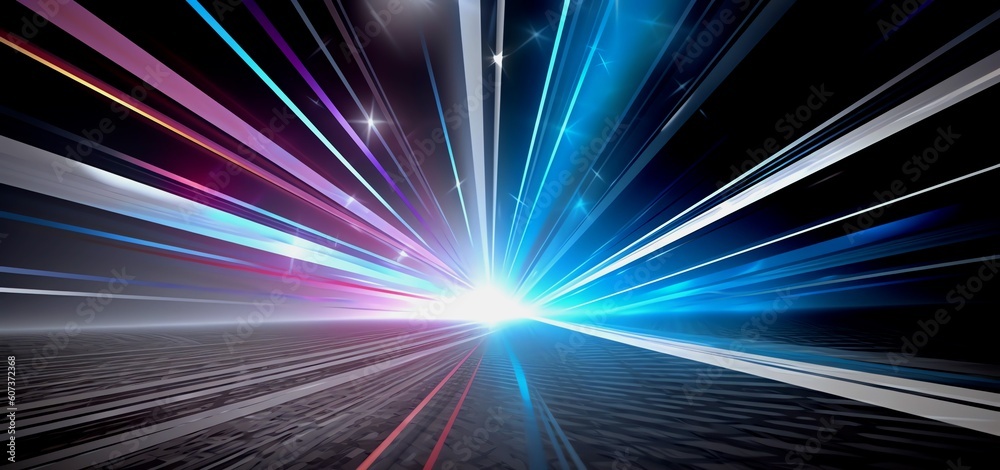 Magical light burst: Generative AI-created background with vibrant teal, magenta, and white colors and sparkling stars. Magical light burst: Generative AI-created background with vibrant teal, magenta, and white colors and sparkling stars.