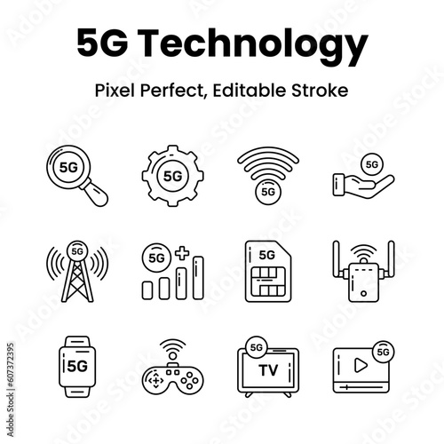 Transform your projects with our 5G network icons Add a touch of sophistication and convey the promise of lightning-fast connectivity to captivate your audience