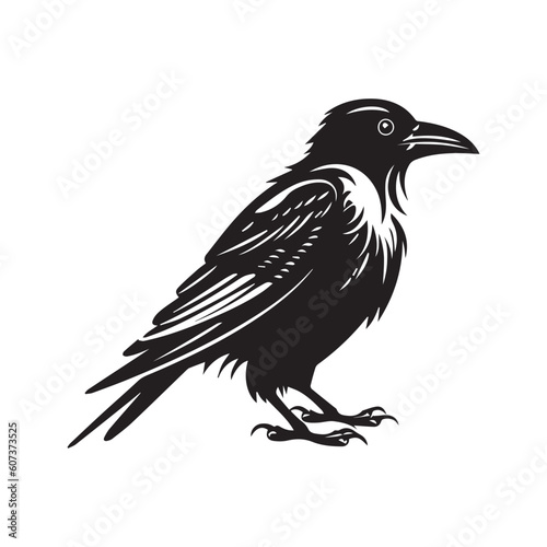 raven silhouette Vector icon logo