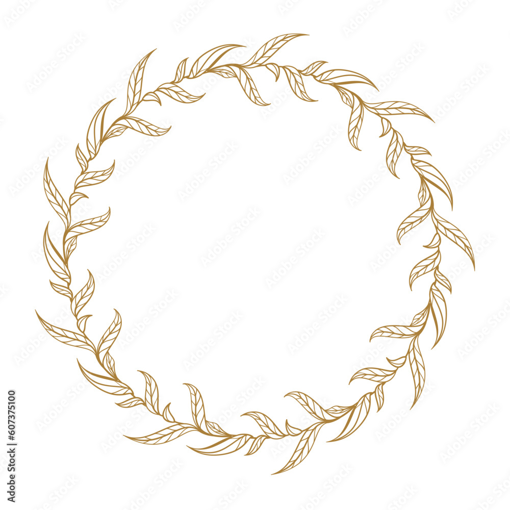 Vector round floral wreath. Round frame template. Vector round floral wreath. Round frame template.