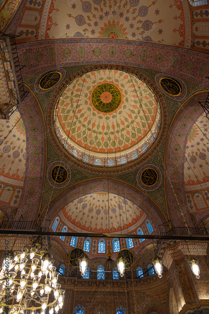 Eminonu Yeni Cami or New Mosque interior.