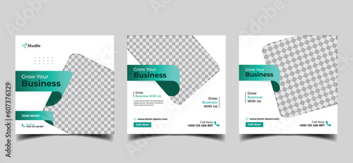 creative business marketing agency for social media banner design template. trendy editable promotion square ads stories flyer & poster vector eps 10 