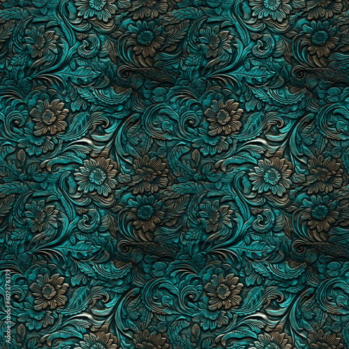 Seamless Turquoise Floral Pattern