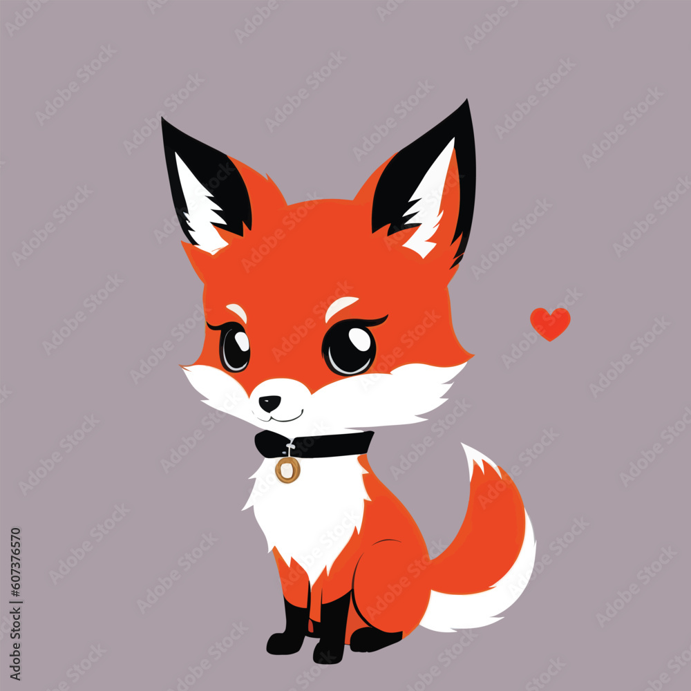 Obraz premium Cute vector fox illustration