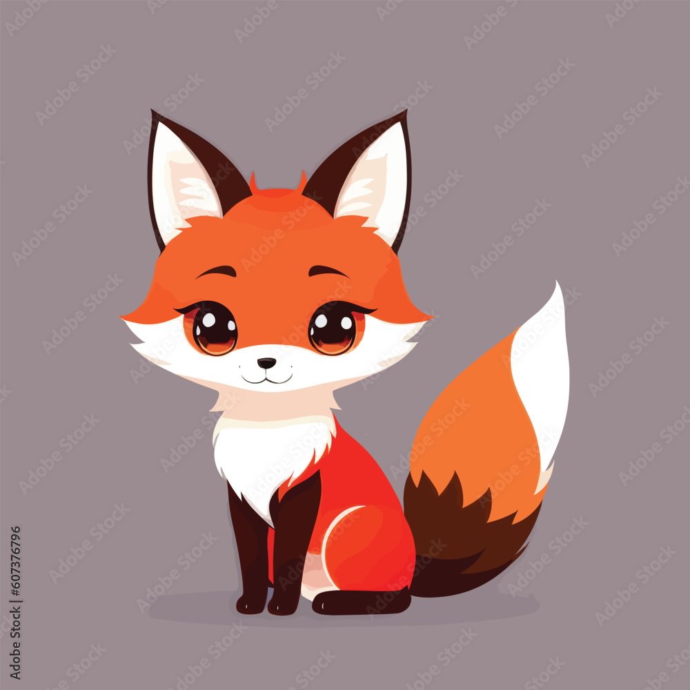 Obraz premium Cute vector fox illustration