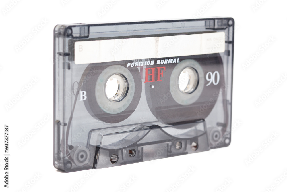 Fototapeta premium Audio cassette tape isolated on white background.