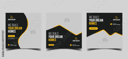 construction handyman home repair social media post & web banner template 