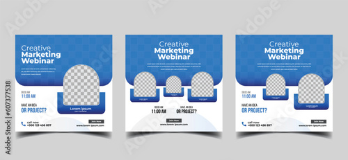 digital marketing strategies live webinar invitation & business banner social media post design template 