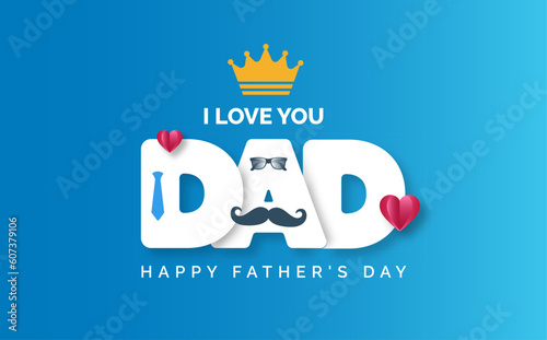 happy Father's Day background poster or banner design template celebrate in june. Promotion and shopping template for love dad styllish typography design. happy father's day poster, greetings card.