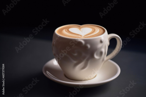 Heart-Shaped Coffee. Generative AI