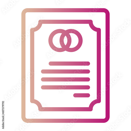 wedding contract gradient icon