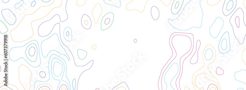 Topographic map background concept. Vector abstract illustration. Geography concept. The stylized height of the topographic map contour in colorful lines