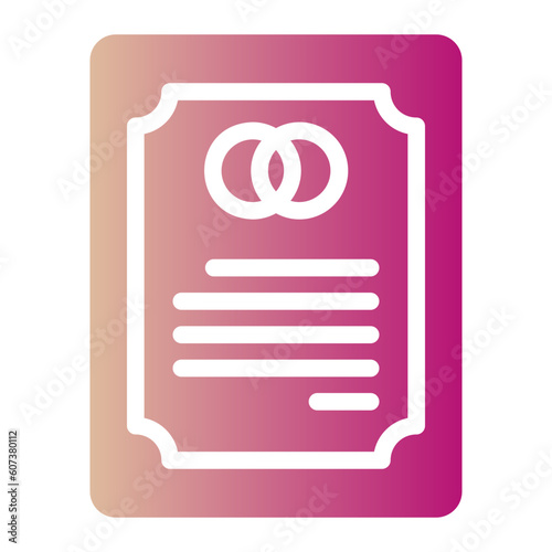 wedding contract gradient icon