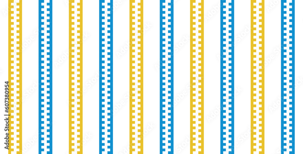 Blue and yellow simple vector stripes pattern. Ukrainian vertical stripes fashion pattern, print for textile fabric cloth. Pixel art, vyshyvanka, cross stitch Blue and yellow simple vector stripes pattern. Ukrainian vertical stripes fashion pattern, print for textile fabric cloth. Pixel art, vyshyvanka, cross stitch