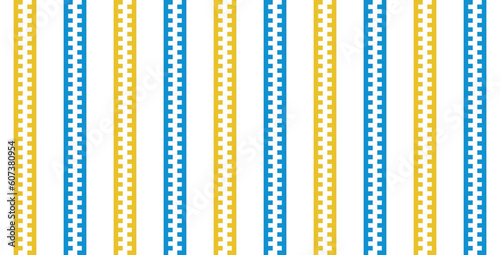 Blue and yellow simple vector stripes pattern. Ukrainian vertical stripes fashion pattern, print for textile fabric cloth. Pixel art, vyshyvanka, cross stitch
