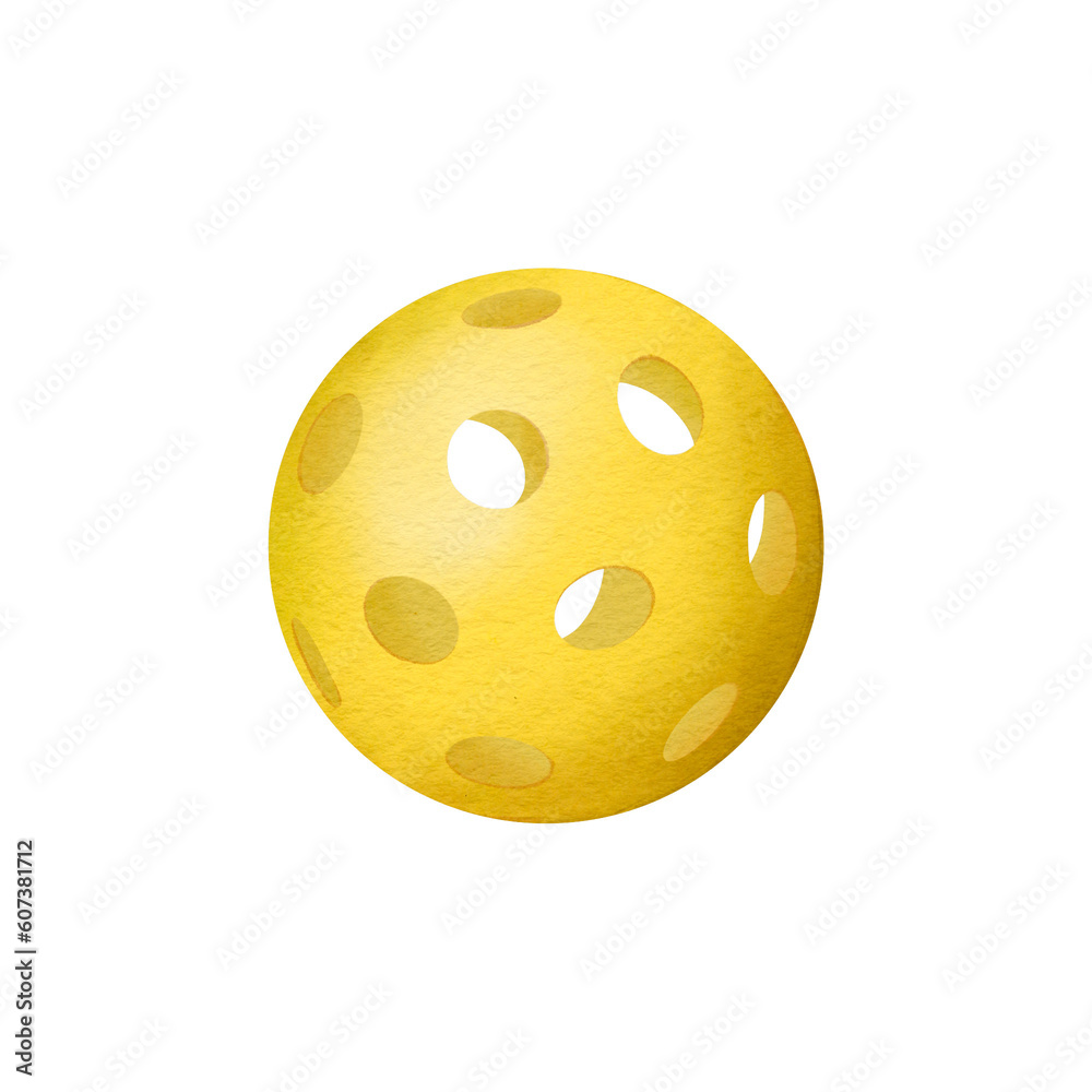 Pickleball balls isolated on the white background. Graphic illustration Pickleball balls isolated on the white background. Graphic illustration