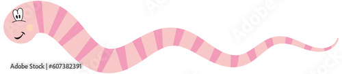 Cute pink worm with eyes