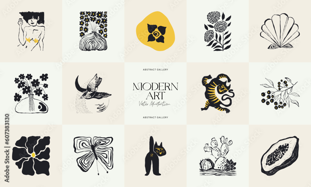 Modern Art Illustration. Matisse Abstract Set, Aesthetic Modern, Boho Decor, Minimalist, Illustration, Vector, Poster, Postcard. Aesthetic minimalist design. Vector illustrations. Modern Art Illustration. Matisse Abstract Set, Aesthetic Modern, Boho Decor, Minimalist, Illustration, Vector, Poster, Postcard. Aesthetic minimalist design. Vector illustrations.