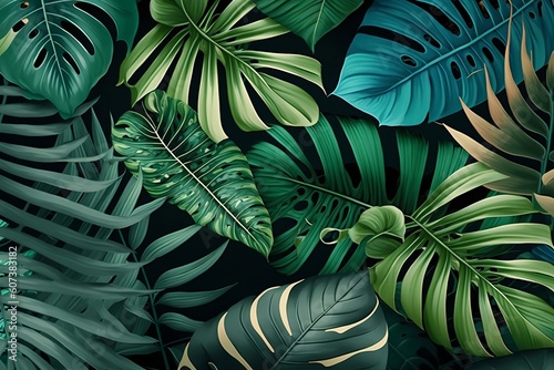 tropical leaf background illustration
