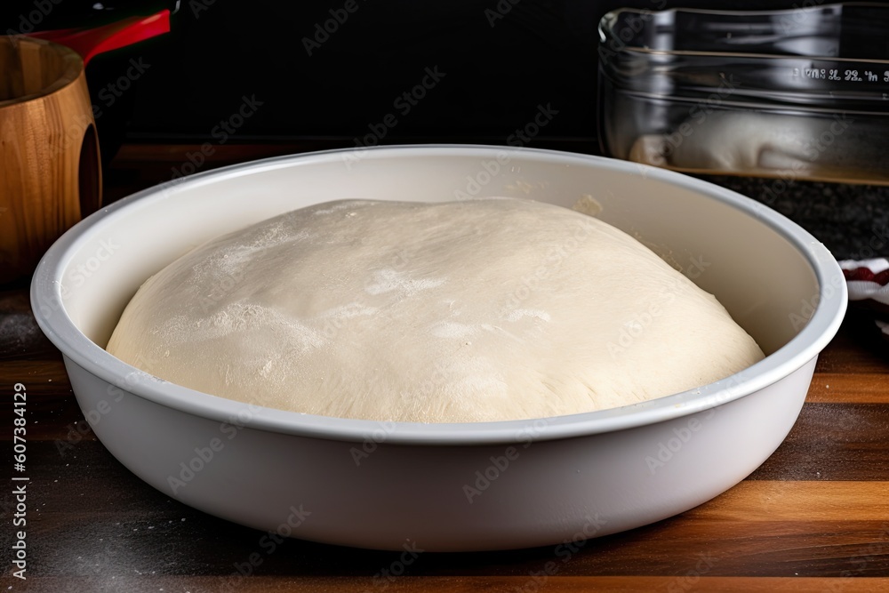well-rested pizza dough, ready to be topped with your favorite ingredients, created with generative ai well-rested pizza dough, ready to be topped with your favorite ingredients, created with generative ai