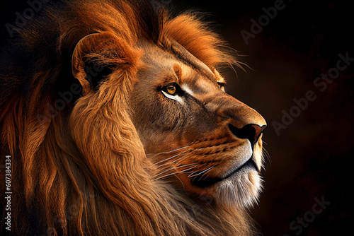 portrait of a lion. AI Generated