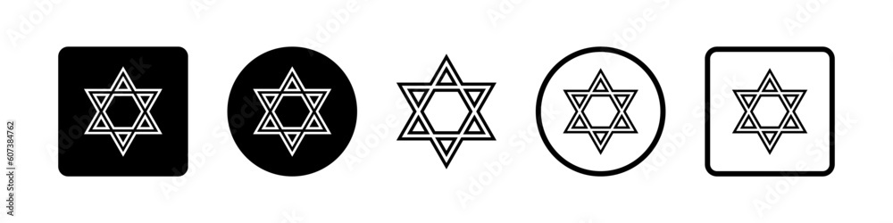 Star of David. Jewish symbol. Set of David's star vector icon. Star of David. Jewish symbol. Set of David's star vector icon.