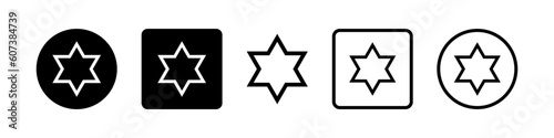 Star of David. Jewish symbol. Set of David's star vector icon.