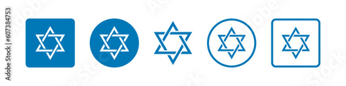 Star of David. Jewish symbol. Set of David's star vector icon.