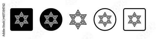 Star of David. Jewish symbol. Set of David's star vector icon.