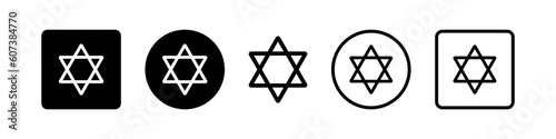 Star of David. Jewish symbol. Set of David's star vector icon.