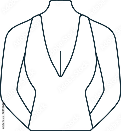 Decolette icon. Monochrome simple sign from cosmetology collection. Decolette icon for logo, templates, web design and infographics.