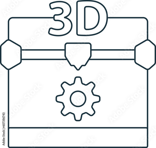 3d manufacturing icon. Monochrome simple sign from digitalization collection. 3d manufacturing icon for logo, templates, web design and infographics.