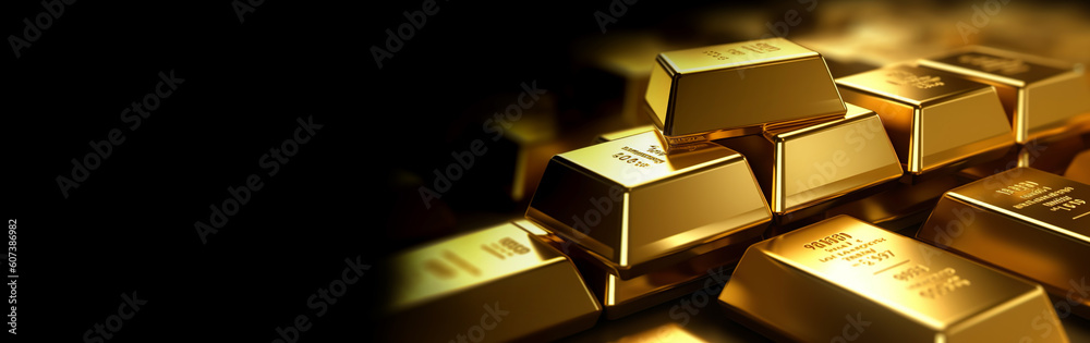 Gold bar stack with investment concepts.safety or security of wealth.financial economy and strategy.investor asset.generative ai technology Gold bar stack with investment concepts.safety or security of wealth.financial economy and strategy.investor asset.generative ai technology
