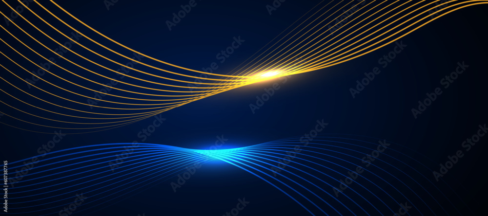 Abstract dynamic particles glowing dots wave on dark background Abstract dynamic particles glowing dots wave on dark background